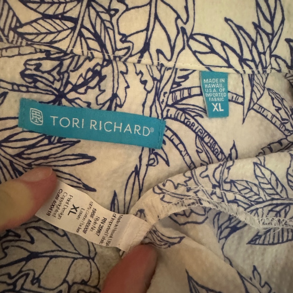 Tori Richard hort Sleeve Shirt XL Gently worn 100% cotton textured fabric - Picture 4 of 4
